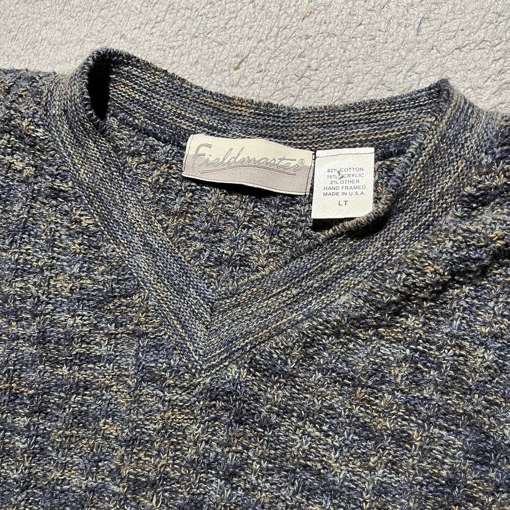Vtg 90s FieldMaster Sweater Mens Large Tall LT Pullover USA Textured Grandpa